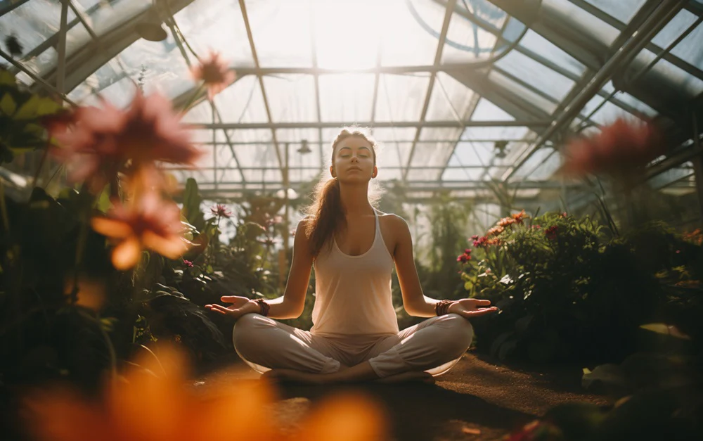 Clean Living concept with organic fruits, vegetables, and natural wellness products