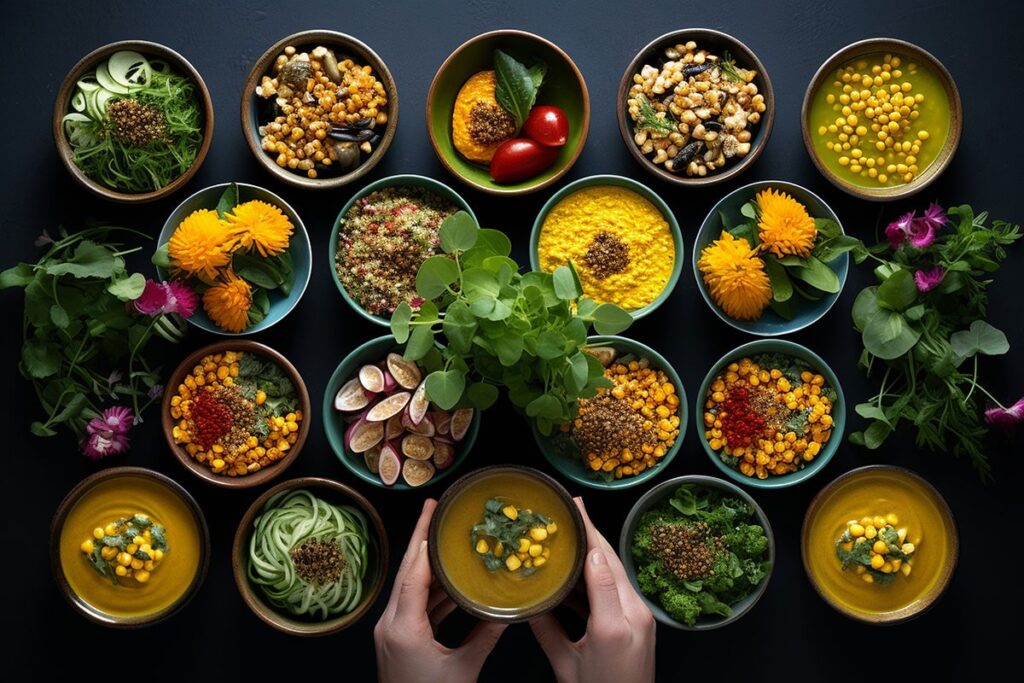 Ayurvedic Vata Balancing Diet with warm soups, herbs, and natural foods