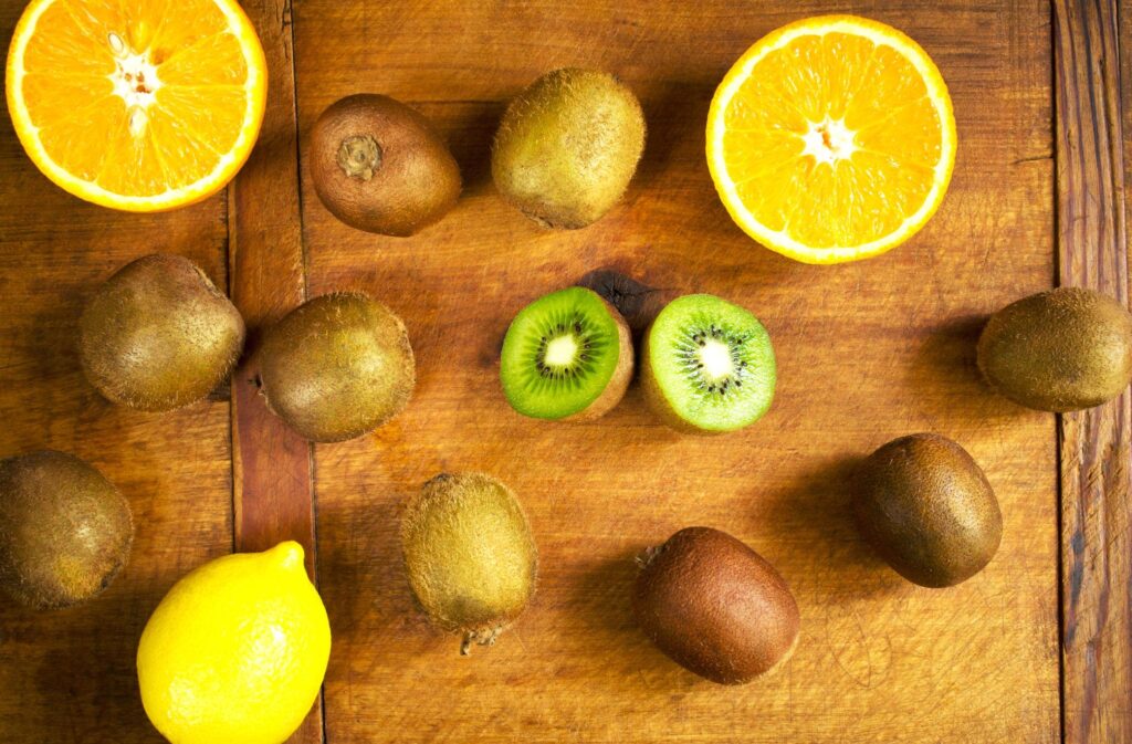 Vitamin C Good nutrition concept with citrus fruits rich in antioxidants