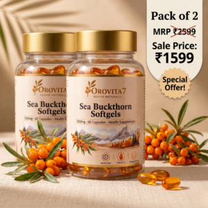 Sea Buckthorn Capsules Pack of 2 | Omega 7 Daily Wellness Support