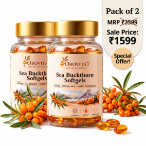 Sea Buckthorn Capsules Pack of 2 | Omega 7 Daily Wellness Support